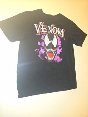 Marvel Venom Kids T-Shirt Youth XL Black Graphic Tee Spider-Man Superhero